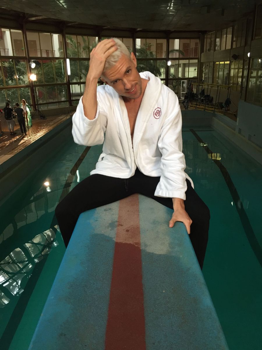 Маркус Рива на съемках клипа